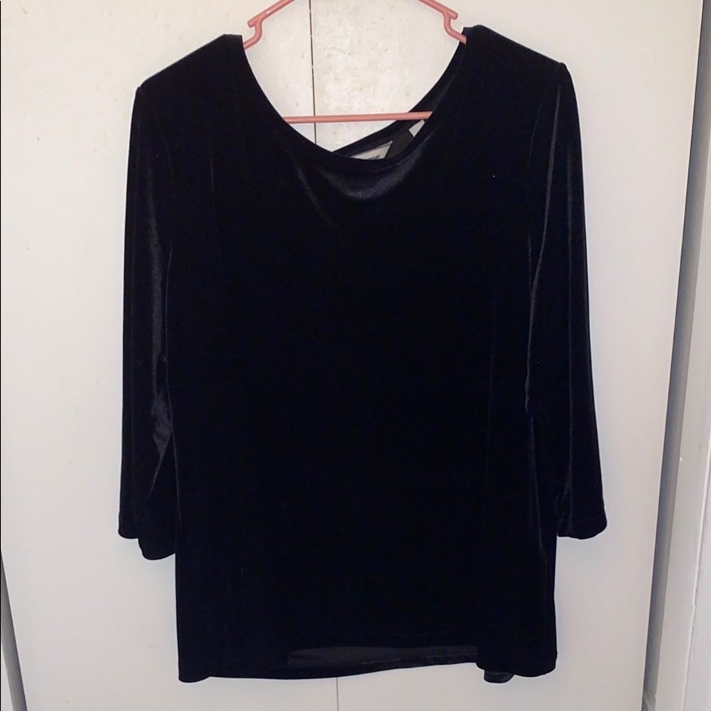 Elegant Black Velvet Women's Top